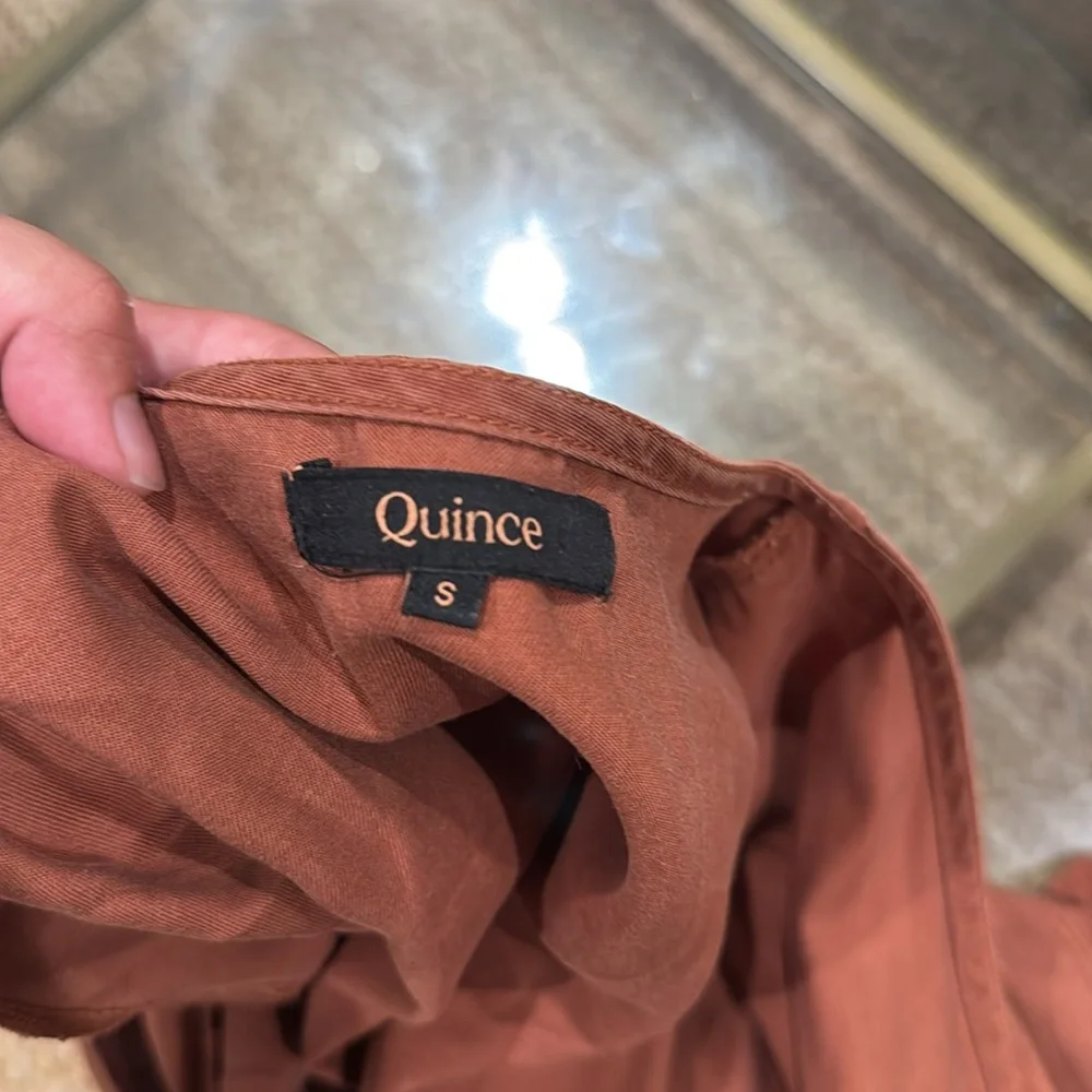 Quince Rust Button-Front Mini Dress Size Small | Fall Cottagecore Style - Picture 10 of 10